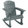 Wood Adirondack Outdoor Lounge Rocking Chair Fire Pit Seating with Slatted Wooden Design, Fanned Back, Gray