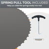 Trampoline Mat Replacement with Spring Pull Tool and 80 V-Hooks, Fits 14ft Trampoline, Using 5.5" Springs, Black