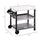 3-Shelf Outdoor Grill Cart Table with Side Handle, Outdoor Prep Table, Stainless Steel Pizza Oven Stand for BBQ on Wheels, Black