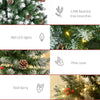 9ft Pre-Lit Snow-Dipped Artificial Christmas Tree with Realistic Branches, 460 LED Lights, Pine Cones, Red Berries and 1298 Tips