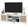 TV Stand Cabinet for 65-Inch, TV Table with 2 Rattan Doors, Television Stand with Adjustable Shelves and Cable Holes