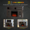44" W x 32" H Free Standing Electric Fireplace TV Stand, Media Console Center Cabinet with 2 Shelves and 2 Cabinets, Dark Brown