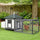 77" Wooden Chicken Coop with Weatherproof Roof, Nesting Box, Enclosed Run and Removable Tray for Outdoor Backyard, Gray