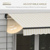 8' x 6.5' Retractable Awning, 280gsm UV Resistant Sunshade Shelter for Deck, Balcony, Yard, Beige and White