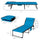 Folding Chaise Lounge Set with Reclining Back, 25.6" x 74" x 14.2", Sky Blue