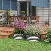 Set of 2 Raised Garden Bed, Metal Planter Box with Safety Edging, Easy-to-assemble Stock Tank, Silver