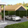 10 x 20ft Carport Replacement Canopy, UV Resistant Garage Car Cover with Ball Bungee Cords, Beige