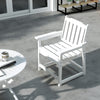 Plastic Patio Chairs, Outdoor Dining Chair with Armrests and Slatted Back, Outdoor Armchair for Lawn, Garden, Poolside, Backyard, White