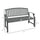 46" Outdoor Garden Bench, Metal Bench, Steel Slatted Frame Furniture for Patio, Park, Porch, Lawn, Yard, Deck, Gray