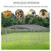 181"  x 181" Large Outdoor Dog Kennel Galvanized Steel Fence with Cover Secure Lock Mesh Sidewalls for Backyard