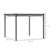 10' x 10' Outdoor Retractable Pergola Canopy, Aluminum Patio Pergola, Backyard Shade Shelter for Garden Patio Gray