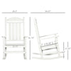2PCs Outdoor Rocking Chair with Armrests, Fade-Resistant Waterproof HDPE for Indoor & Outdoor, White