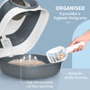 Cat Litter Box with Lid, Foldable Litter Box with Cat Plastic Scoop,Extra Large Space,Easy Cleaning, Air Freshener, Gray