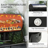 Barrel Charcoal BBQ Grill Barbecue Smoker with 420 sq.in. Cooking Area, Wheels, Ash Catcher, Black