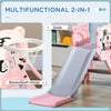 2 in 1 Toddler Slide for Indoors, Toy for Toddler, Easy Set Up Baby Slide with Basketball Hoop for Kids 18-36 Months, Pink