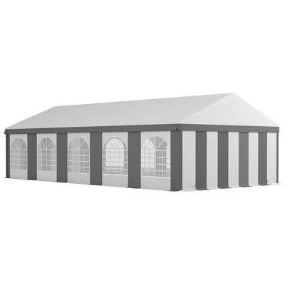 20' x 33' Heavy-Duty Large Wedding Tent, Outdoor Carport Garage Party Tent, Patio Gazebo Canopy with Sidewall, Gray