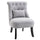 Small Tufted Button Accent Chair, Mid-Back Armchair with Upholstered Fabric, Solid Wood Legs, and Support Pillow, Gray