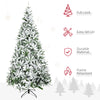 9' Tall Unlit Snow Flocked Pine Artificial Christmas Tree with Realistic Branches, Green