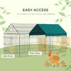87" Small Animal Playpen with with Roof for Rabbits, Chicken, Chinchillas for Indoor/Outdoor Use, Green
