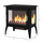 24" Free Standing Electric Fireplace Heater, Space Heater w/ Realistic Flame, Adjustable Temperature & Overheat Protection, 1000W/1500W, Black