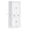 72" Kitchen Storage Cabinet, Pantry Storage Cabinet with Doors and Shelves, Freestanding Food Pantry Cabinet, White