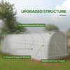 Walk-in Tunnel Greenhouse with Upgraded Structure, Mesh Door and Windows, Warm Tent Plant House, White