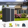 5'x3'x6' Garden Metal Sheds with floor, Small Lean-to Shed with Adjustable Shelf, Lock, Gloves, Cool Gray