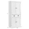 72" Kitchen Pantry Cabinet, Freestanding Cupboard Pantry Storage Cabinet with Doors and Adjustable Shelves, White