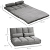 Convertible Bed Chair, Folding Floor Sofa Chair with Adjustable Backrest and Headrest, Dark Gray