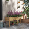 Wooden Raised Garden Bed, Large Elevated Planter Box with Legs, Bed Liner and Drain Holes, 7.4' x 1.8' x 2.6'