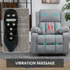 Electric Recliner Chair, Lift Chair for Elderly with Vibration Massage, Remote Control and Side Pockets, Gray