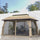 10' x 13' Patio Gazebo, Outdoor Gazebo Canopy Shelter with Netting, Vented Roof for Garden Beige