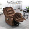 Power Lift Recliner Chair Sofa, Quick Assembly, Electric Riser and Recliner Chair with Vibration Massage, Heat & Side Pockets, Brown