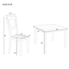 Rustic 4-Piece Dining Table Set with Wooden Table and Upholstered Chairs, Square Design, Gray