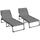 Folding Chaise Lounge Set with Reclining Back, 25.6" x 74" x 14.2", Gray
