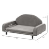 Raised Dog Sofa Elevated Pet Sofa for Small and Medium Dogs, with Soft Cushion, Removable Cover, Anti-Slip Pads, Gray