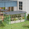Galvanized Steel Planter Box with Crop Cage and Shade Cloth, Raised Garden Bed for Flowers, Vegs and Herbs, Beige