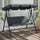 3-Seat Outdoor Patio Swing Chair with Cushion, Steel Frame Stand, Adjustable Tilt Canopy for Patio, Garden, Gray