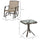 3 Piece Outdoor Glider Chair with Coffee Table Bistro Set, 2 Patio Rocking Swing Chairs with Breathable Sling Fabric, Glass Tabletop