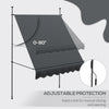 6.5' x 4' Manual Retractable Awning, Non-Screw Freestanding Patio Awning, UV Resistant, for Window or Door, Dark Gray