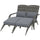 Wicker Adirondack Chair for 2 w/ Cushions & Footrests, PE Rattan Chair, Patio Chair for Porch, Backyard w/ High-back & Armrests, Light Gray