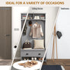 3-in-1 Hall Tree, Entryway Bench with Coat Rack, Mudroom Bench with Shoe Rack, 2 Storage Drawers, 4 Hooks and Cushions for Hallway, Gray