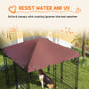 4.6' x 5' Dog Kennel Outdoor with Waterproof Canopy, Large Door
