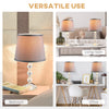 Crystallite Table Lamp Set of 2, Bedside Desk Lamp for Bedroom, Living Room with Fabric Lampshade, Gray