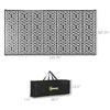 Reversible Outdoor Rug Carpet RV Camping Rugs with Carry Bag, 9' x 18', Black & White Chain