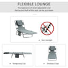 Folding Outdoor Chaise Lounge Sun Tanning Chair with Face Cavity, Pillow, 5-level Adjustable for Beach Pool, Gray
