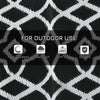 Reversible Outdoor Rug Carpet RV Camping Rugs with Carry Bag, 9' x 18', Black & White Clover
