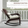 Adirondack Chair, Outdoor Wicker Rocking Chair with High Back, Seat Cushion and Pillow for Porch, Balcony, Cream White