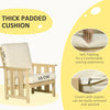 2-Piece Outdoor Patio Furniture Set, Wooden Lounge Chair Set, Armchair with Ottoman & Thick Cushions for Backyard, Porch, and Poolside