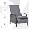 Rattan Adjustable Recliner Chair with Hand-Woven All-Weather Wicker for Patio, Outdoor, Garden, Poolside, Grey